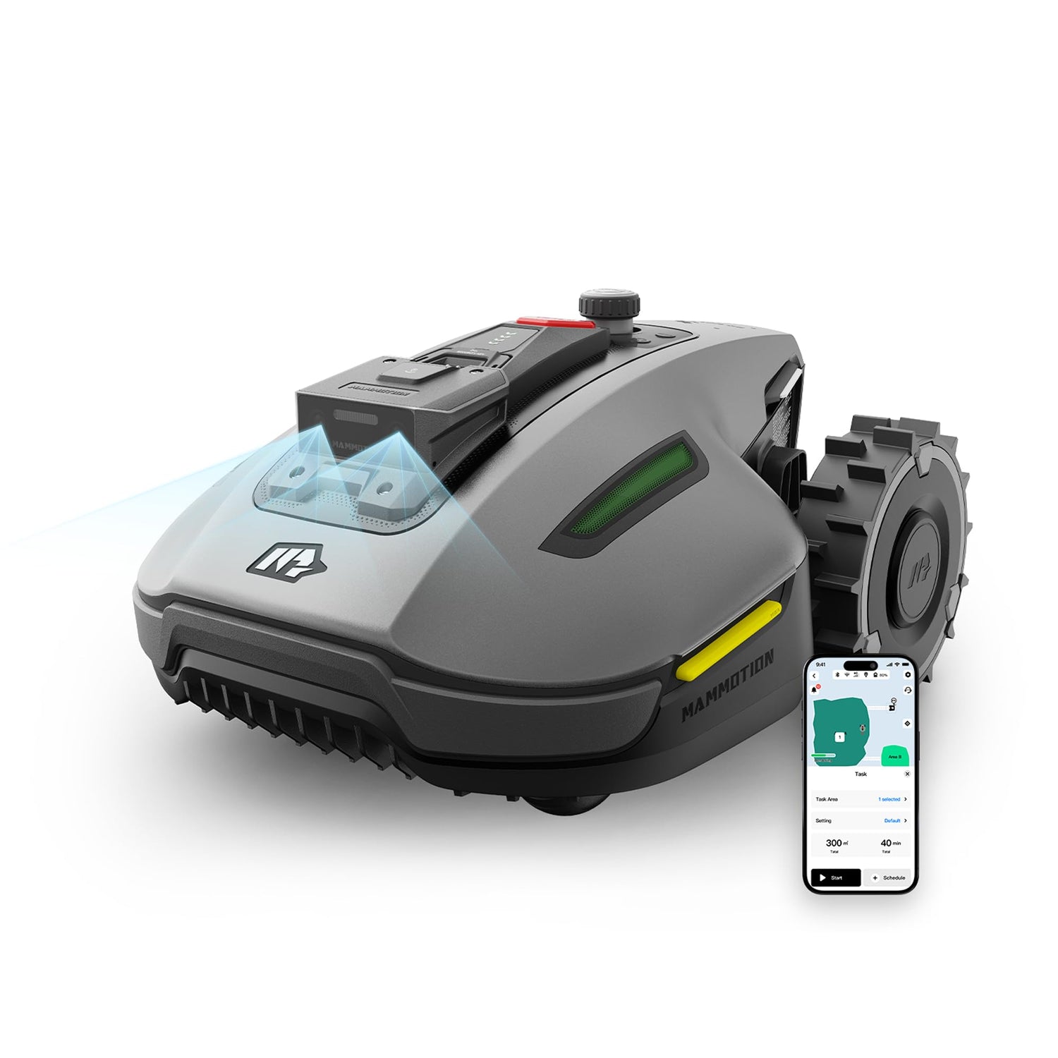 YUKA Mini 500H Robotic Lawn Mower Reception 0.12 Acre,Max. 0.17 Acre, Ultrasense AI Vision+ RTK Positioning, Auto Mapping, App Control, 50% Slope, Cutting Height 2''~3.5'', 15 Mowing Zones