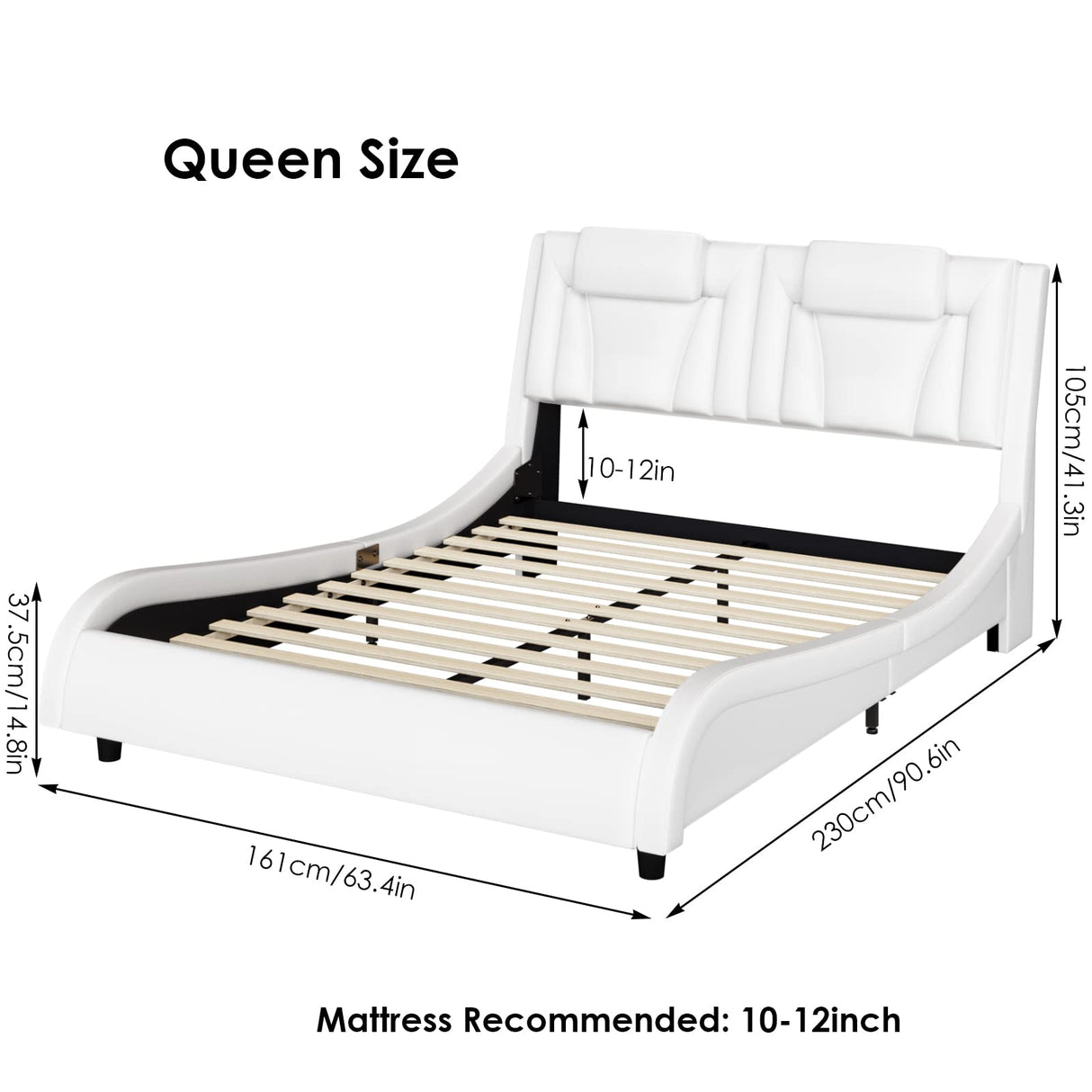 Keyluv Modern Upholstered King Bed Frame