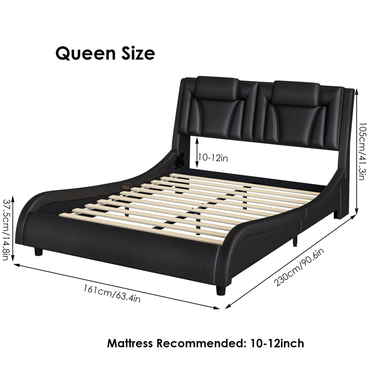 Keyluv Modern Upholstered King Bed Frame
