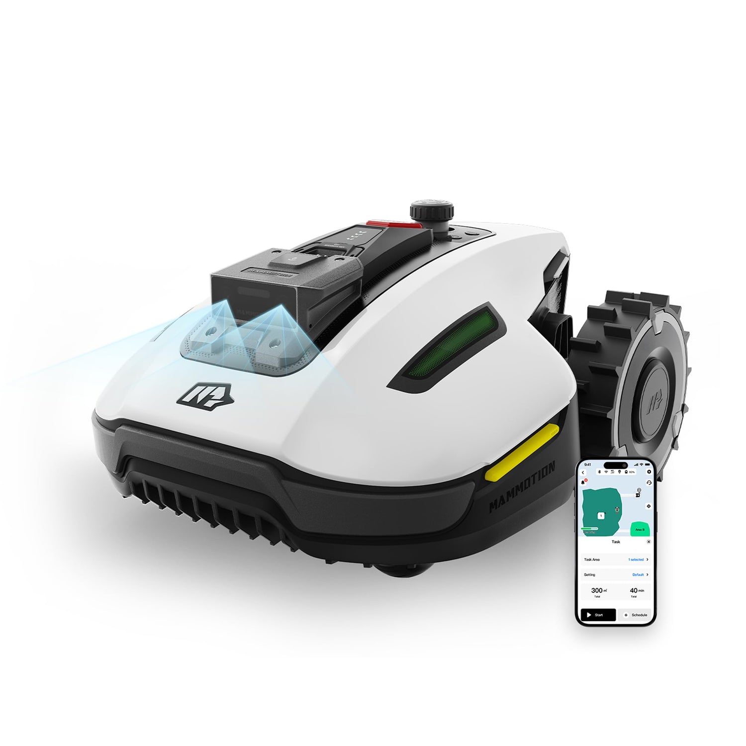 YUKA Mini 500H Robotic Lawn Mower Reception 0.12 Acre,Max. 0.17 Acre, Ultrasense AI Vision+ RTK Positioning, Auto Mapping, App Control, 50% Slope, Cutting Height 2''~3.5'', 15 Mowing Zones