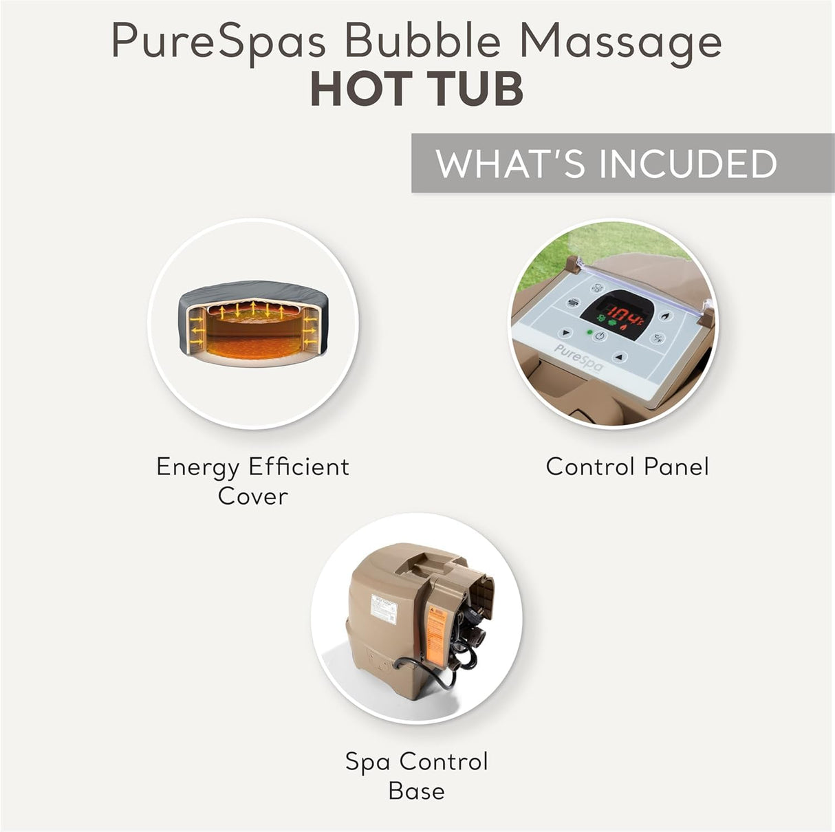 INTEX 28425EH PureSpa Bubble Massage Spa Set Outdoor Inflatable Portable Hot Tub, Includes Energy Efficient Spa Cover, Saltwater System Ready, 4 Person, 77in x 28in