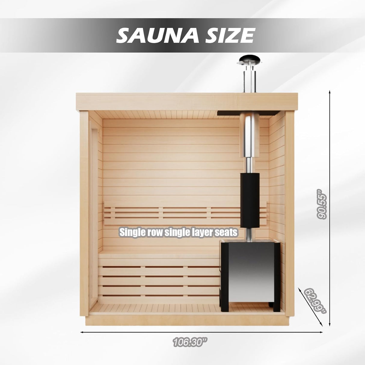 Customize 4-8 Person Outdoor Sauna,DIY Canadian Cedar Traditional Steam Cube Sauna Kit with 220V HARVIA Stove or Wood-Burning Stove
