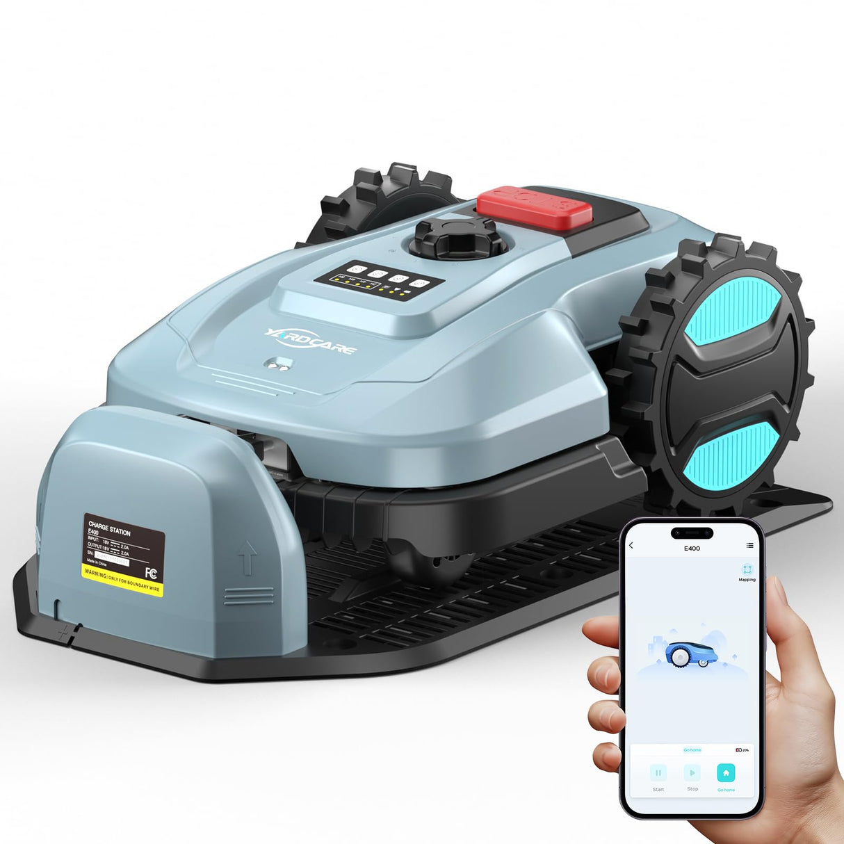 Robotic Lawn Mower with App Control – Adjustable Cutting Height, Auto-Charging, Obstacle Detection & Smart Scheduling – Ideal for Lawns up to 1/8 Acre