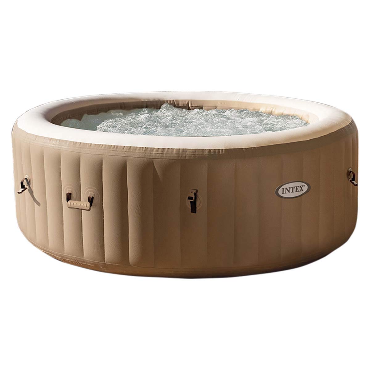 INTEX 28425EH PureSpa Bubble Massage Spa Set Outdoor Inflatable Portable Hot Tub, Includes Energy Efficient Spa Cover, Saltwater System Ready, 4 Person, 77in x 28in