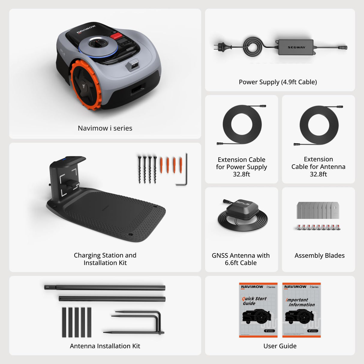 Segway Navimow i110N Robot Lawn Mower Perimeter Wire Free 1/4 Acre RTK+Vision Robotic Lawnmower, AI-Assisted Mapping, Virtual Boundary, APP Control, 58dB(A) Quiet, Multi-Zone Management