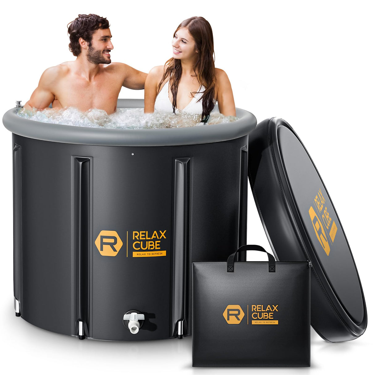Ice Bath Tub for Athletes, 116 Gal XL Cold Plunge Tub for Recovery and Cold Water Therapy, Portable Multiple Layered Ice Pod Barrel for Outdoor, Inflatable Icebath Tub at Home