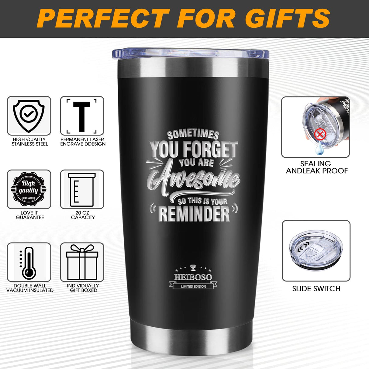 Gifts for Men - 6-in-1 Gift Set with Stainless Steel Tumbler,Multi-Tool Knife,LED Gloves & Tool Pen Keepsake Box | Last Minute Birthday, Father's Day Anniversary Box Gifts for Dad,Husband