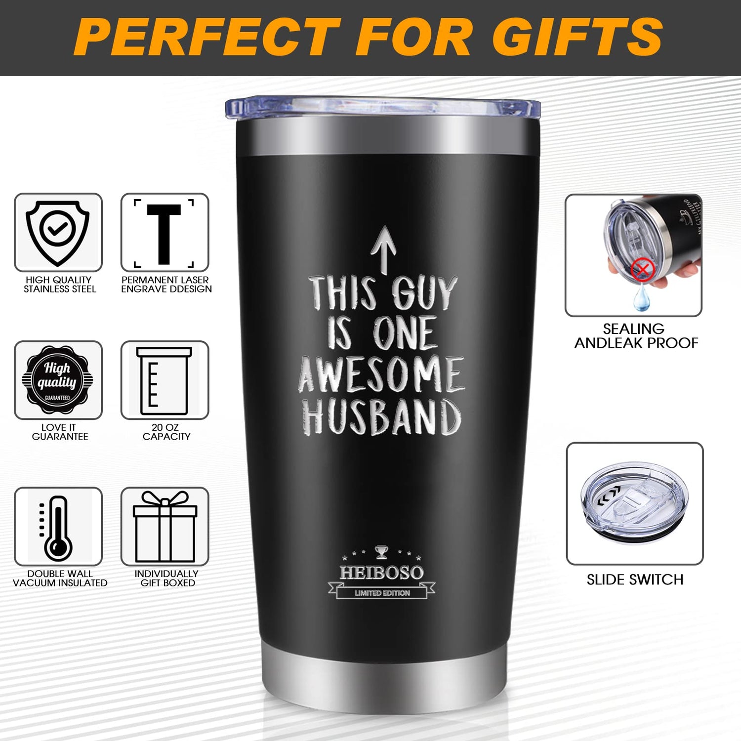 Gifts for Men - 6-in-1 Gift Set with Stainless Steel Tumbler,Multi-Tool Knife,LED Gloves & Tool Pen Keepsake Box | Last Minute Birthday, Father's Day Anniversary Box Gifts for Dad,Husband