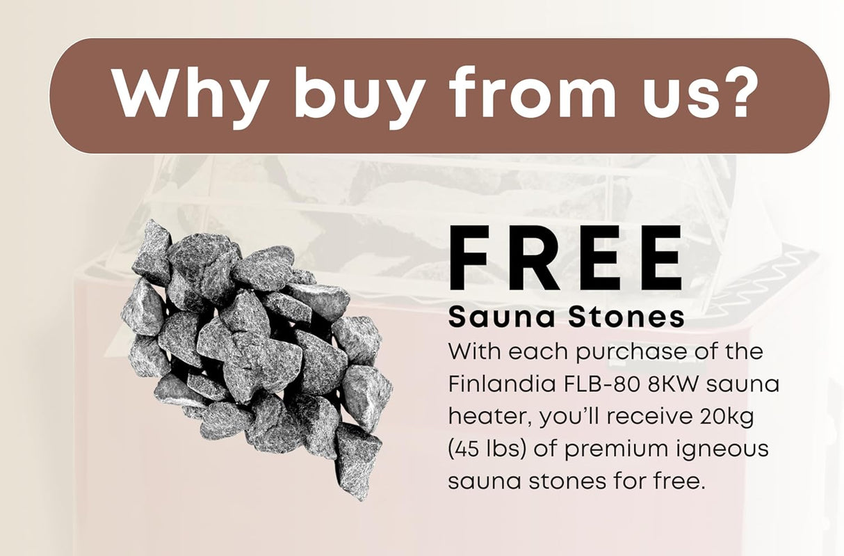 Finlandia/Harvia FLB-80/KIP-80B Sauna Heater, 8kw 240v/1ph, Maximum 425 cubic feet