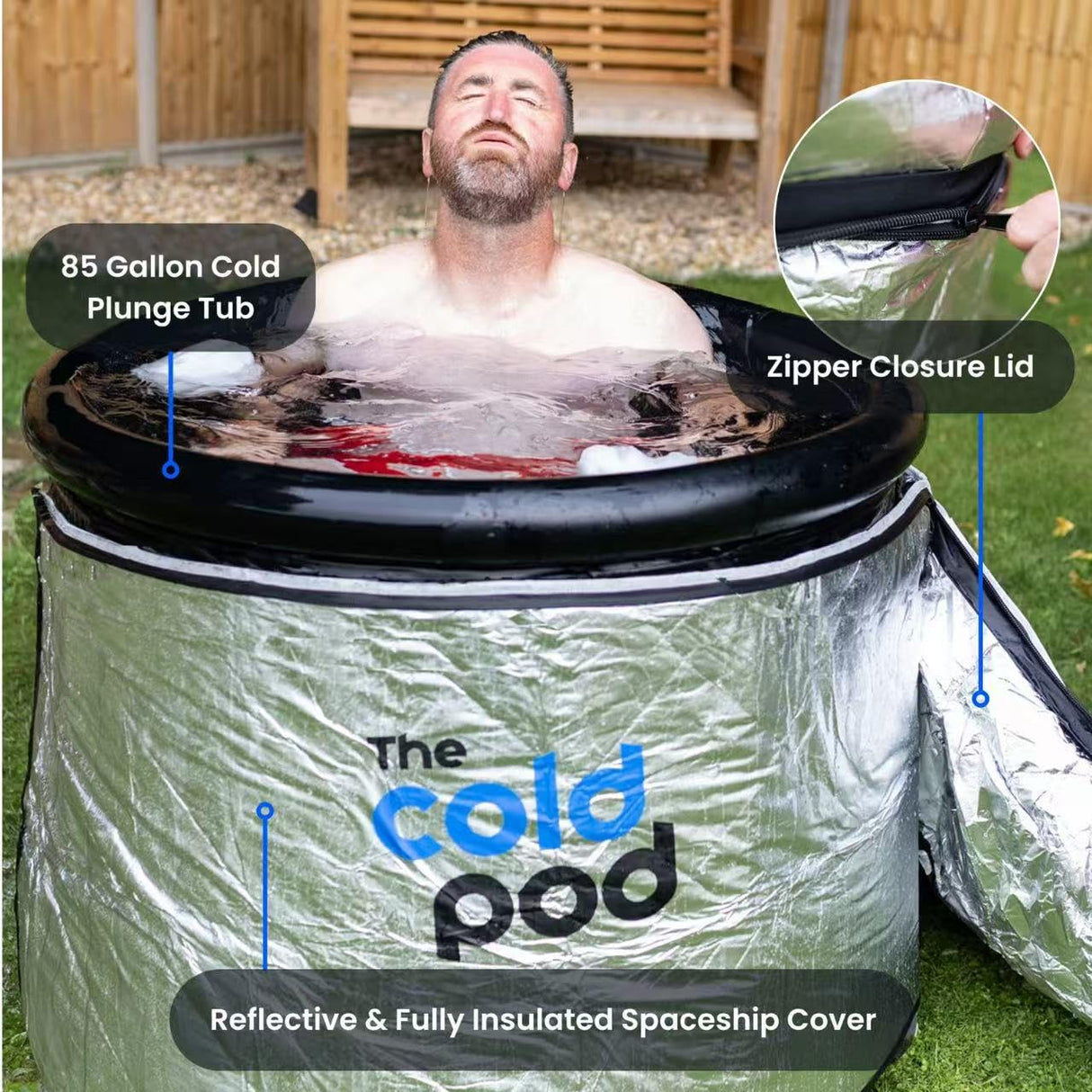 Ice Bath Tub for Athletes with Cover: 85 Gallons Cold Plunge Tub for Recovery, Multiple Layered Portable Ice Bath Plunge Pool by The Cold Pod