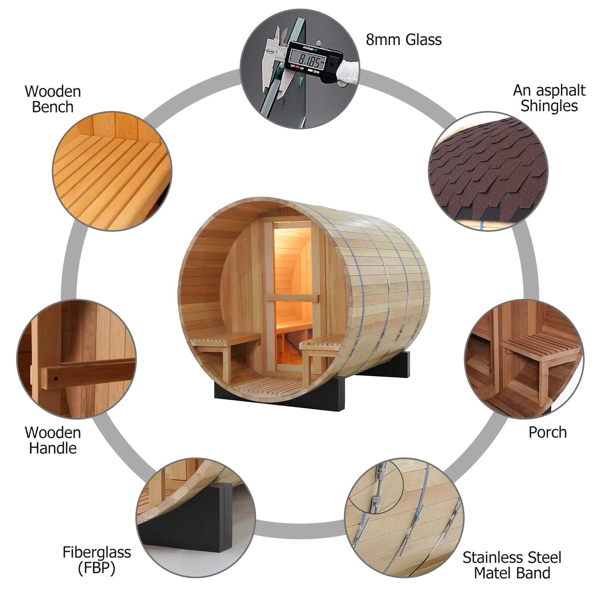 ZONEMEL Infrared 2 Person Wooden Sauna Room with Recliner, Red Cedar Luxury Indoor Sauna with 10 Heating Panels, Oxygen Bar, 3400 Watt, Full Spectrum Infrared Therapy Wood Dry Heat Sauna, 220V