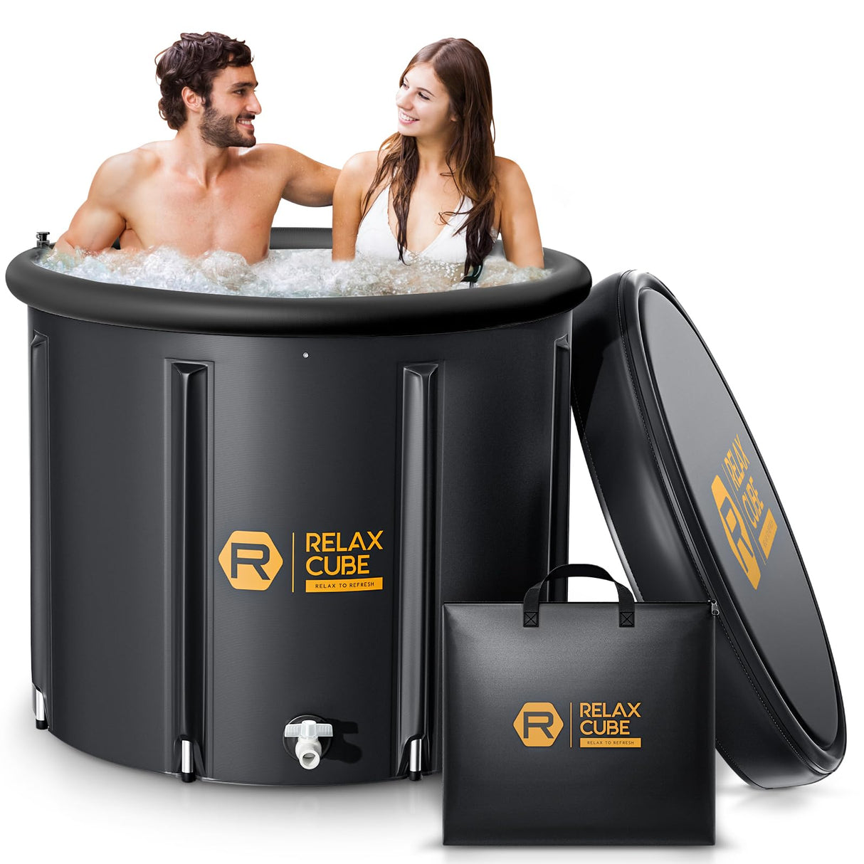 Ice Bath Tub for Athletes, 116 Gal XL Cold Plunge Tub for Recovery and Cold Water Therapy, Portable Multiple Layered Ice Pod Barrel for Outdoor, Inflatable Icebath Tub at Home