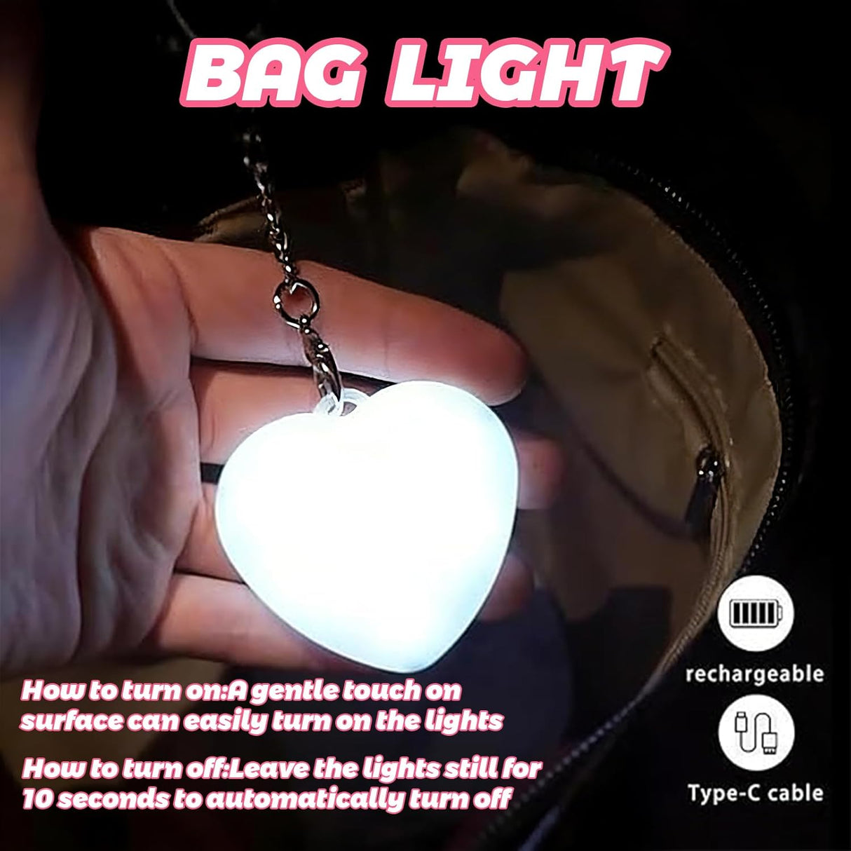 Mini Heart Purse LED Light
