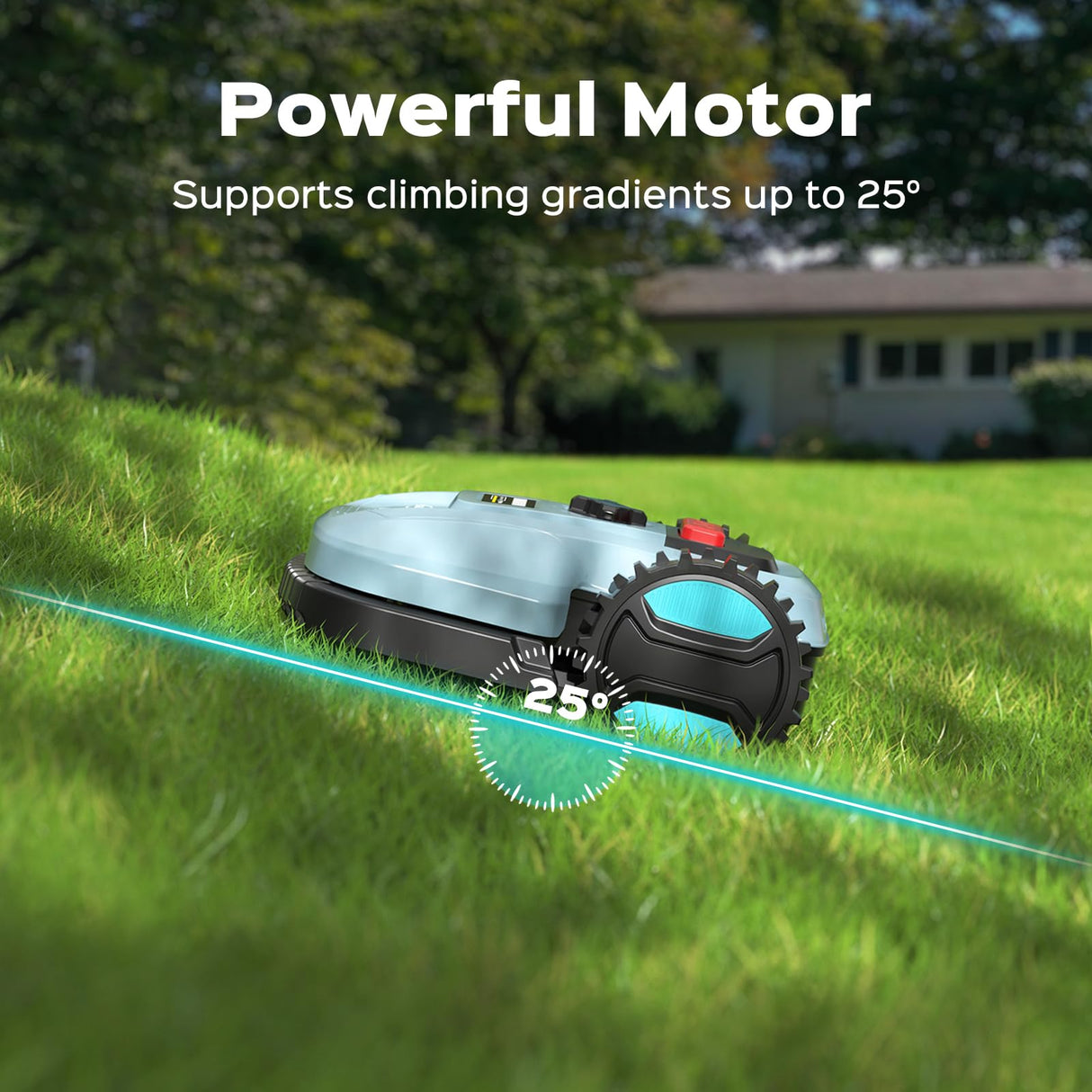 Robotic Lawn Mower with App Control – Adjustable Cutting Height, Auto-Charging, Obstacle Detection & Smart Scheduling – Ideal for Lawns up to 1/8 Acre