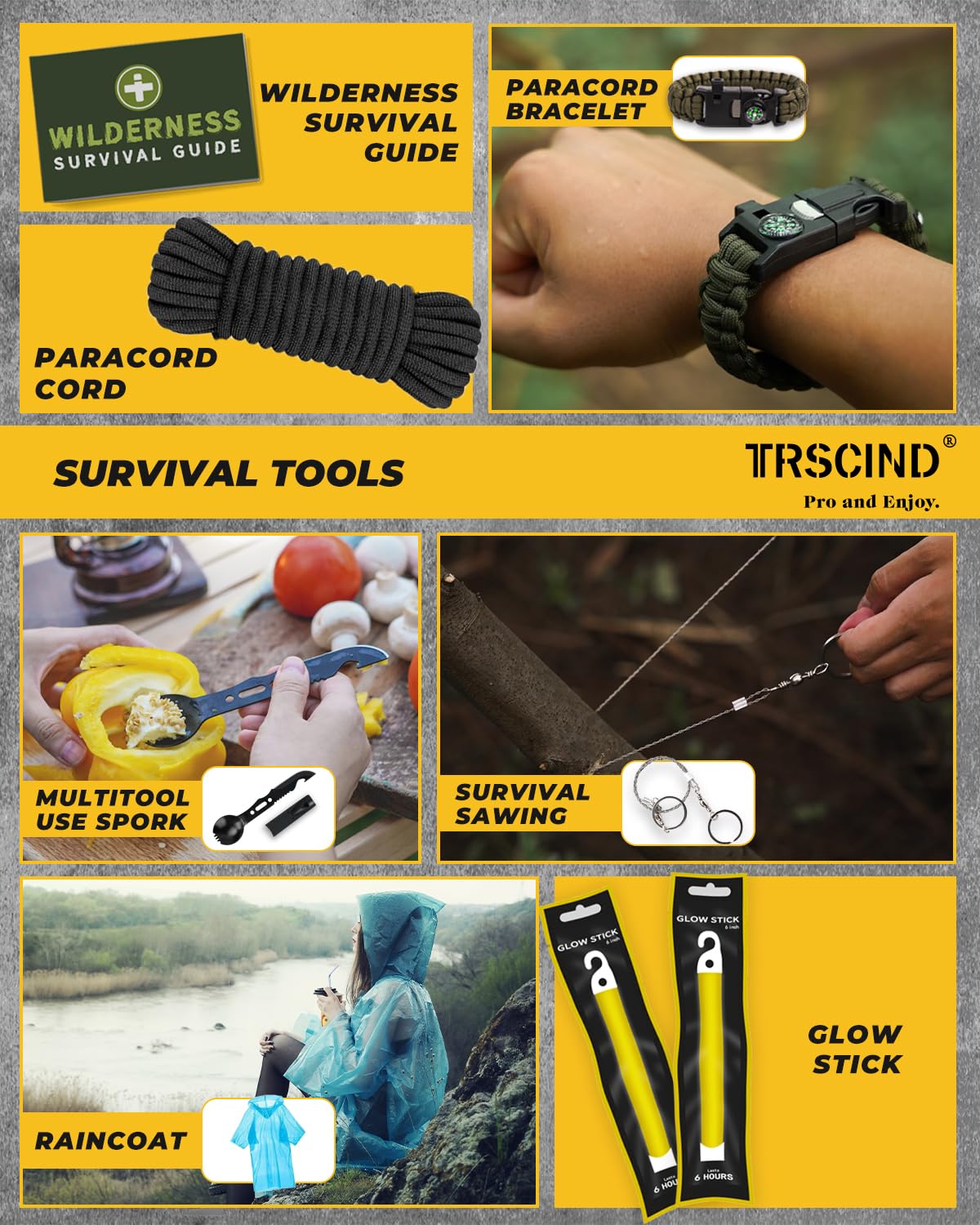 Gifts for Men Husband Dad Christmas, Survival Kit, Emergency Survival Gear and Equipment 14 in 1, Stocking Stuffers Birthday Gifts for Him Boyfriend, Hunting Fishing Camping Accessories, Cool Gadget