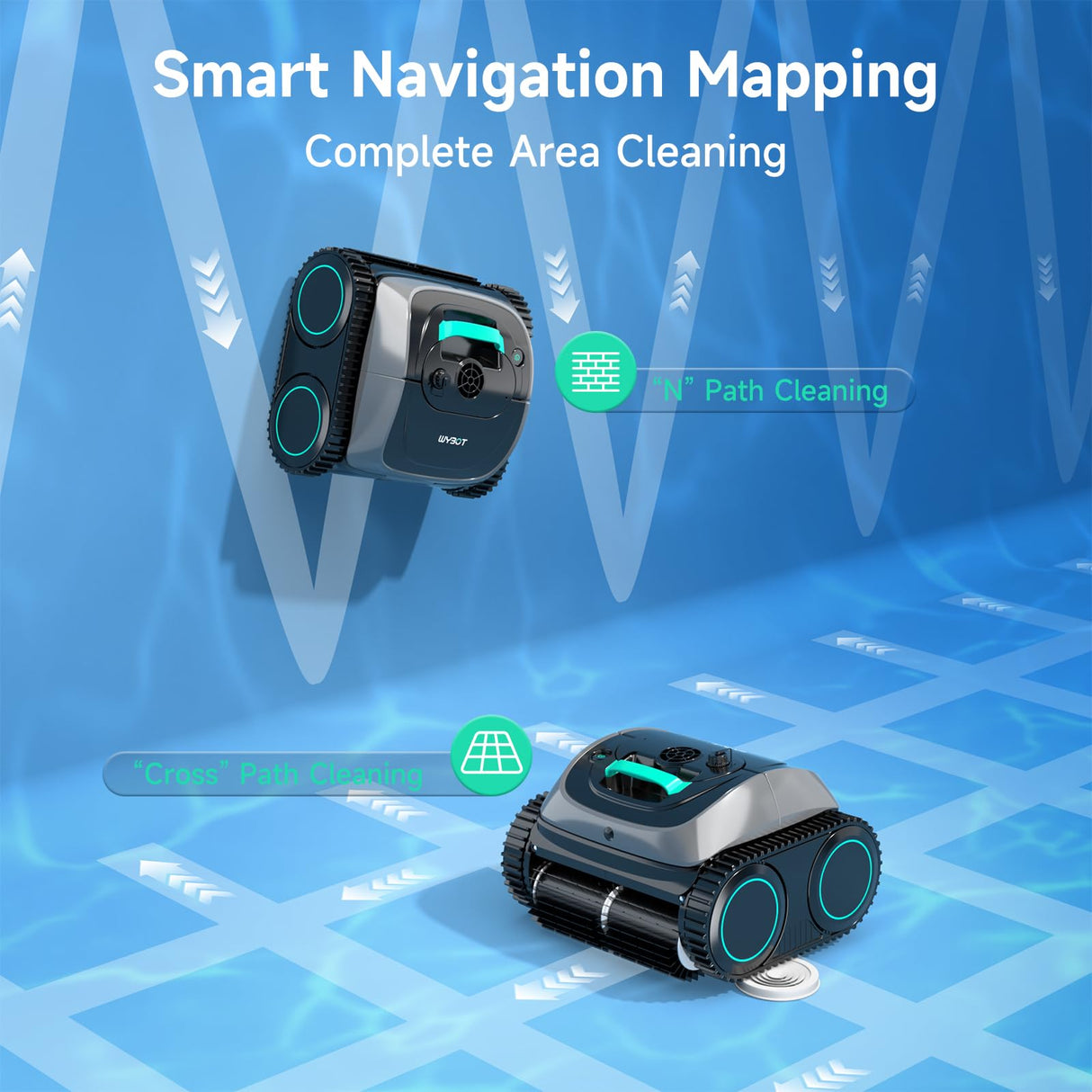 (2025 Upgrade) WYBOT OS7010C - C1 Pool Robot Vacuum, 4-in-1 Cordless Pool Cleaner 150min up to 1,614 Sq,ft, Smart APP Support, Auto Wall & Waterline Cleaning, WiFi & Bluetooth Connect