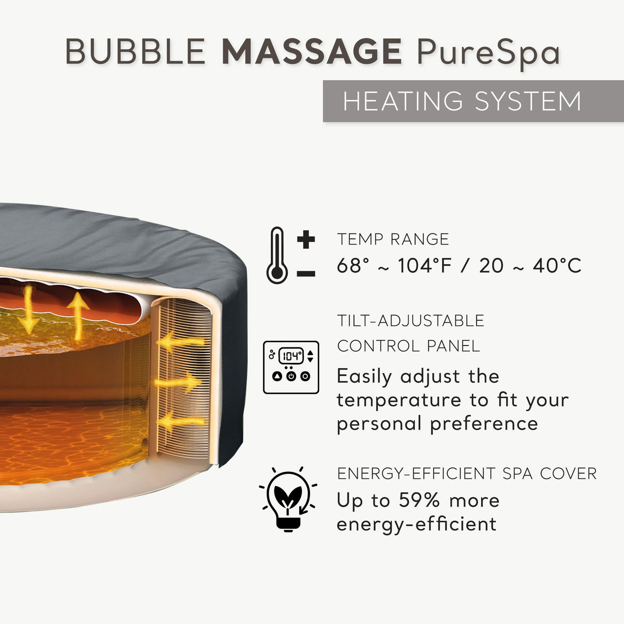 INTEX 28425EH PureSpa Bubble Massage Spa Set Outdoor Inflatable Portable Hot Tub, Includes Energy Efficient Spa Cover, Saltwater System Ready, 4 Person, 77in x 28in