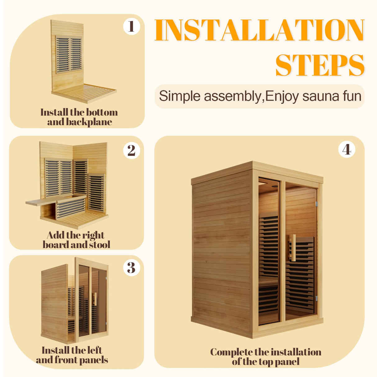 Far Infrared Wooden Sauna Low EMF- 2 Person Personal Sauna for Home Use, Full Spectrum Infrared Sauna, Dual Tempered Glass & Bluetooth Speakers - Indoor Sauna 2000W, Wood Color