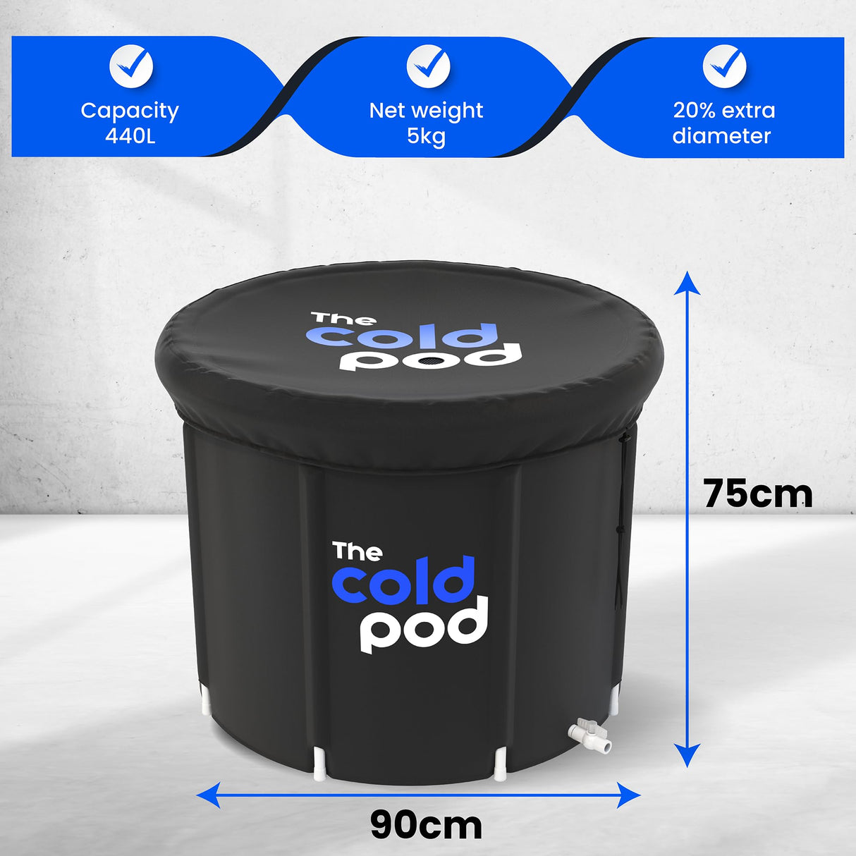 Ice Bath Tub for Athletes with Cover: 85 Gallons Cold Plunge Tub for Recovery, Multiple Layered Portable Ice Bath Plunge Pool by The Cold Pod