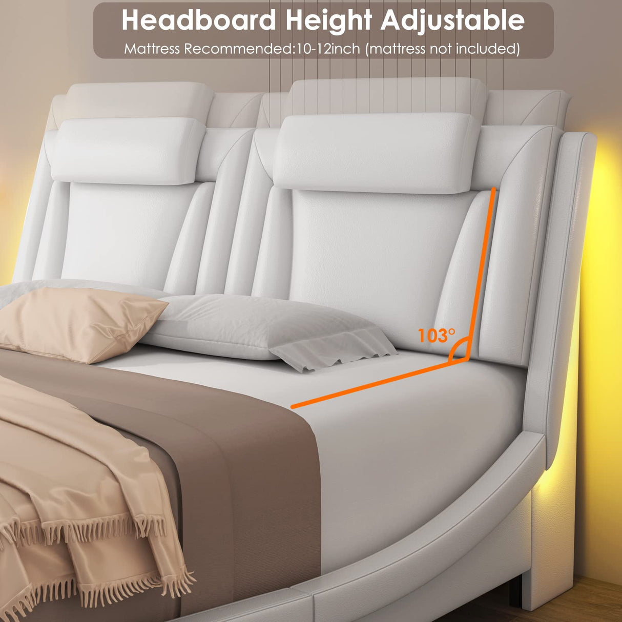 Keyluv Modern Upholstered King Bed Frame