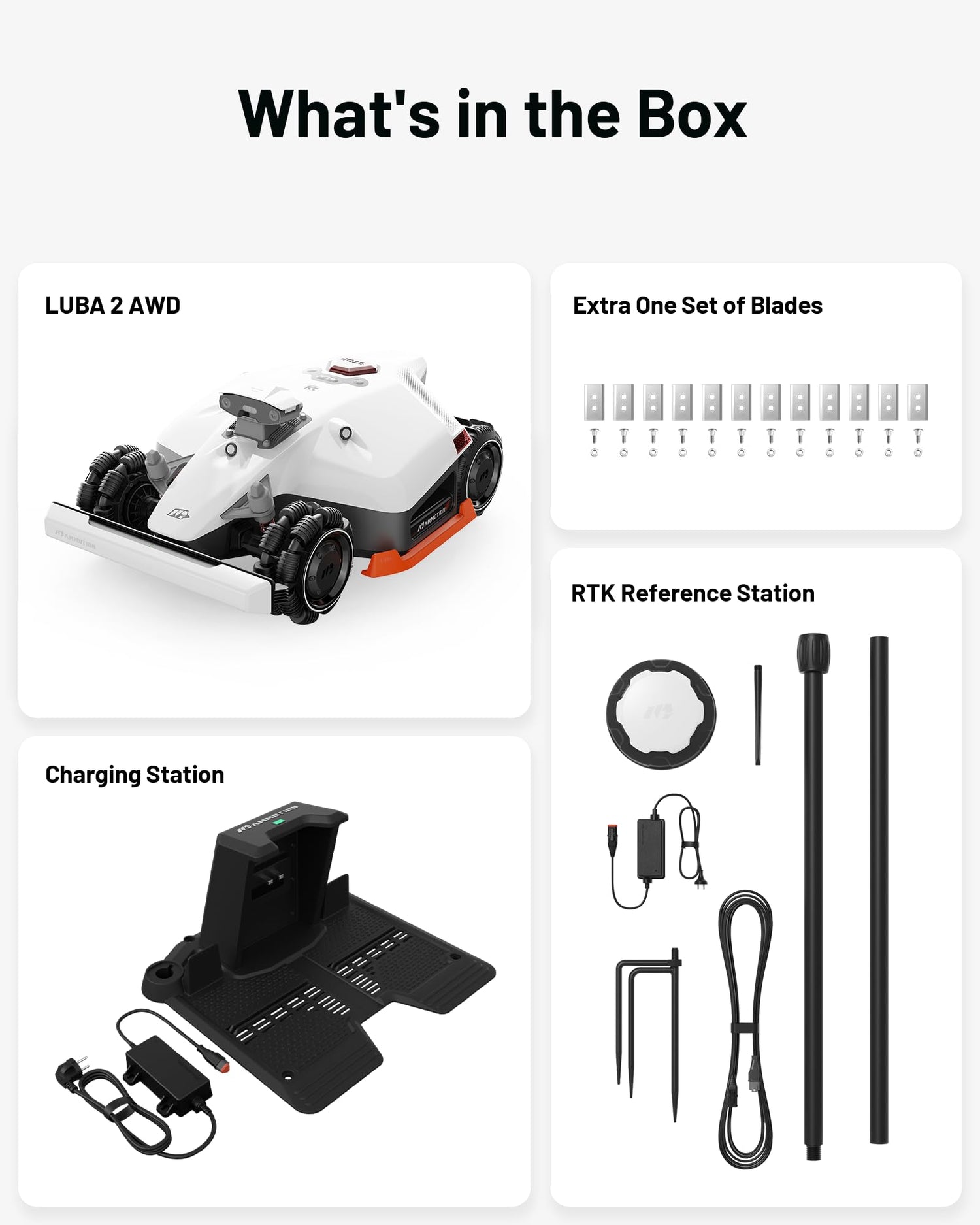 LUBA 2 AWD 5000X Robot Lawn Mower with 4G, All-Wheel-Drive for 80% Slope, Perimeter Wire Free for 1.25 Acres, UltraSense AI Vision & RTK Auto-Mapping, 1.0"-2.7" Adjustable Cutting Height
