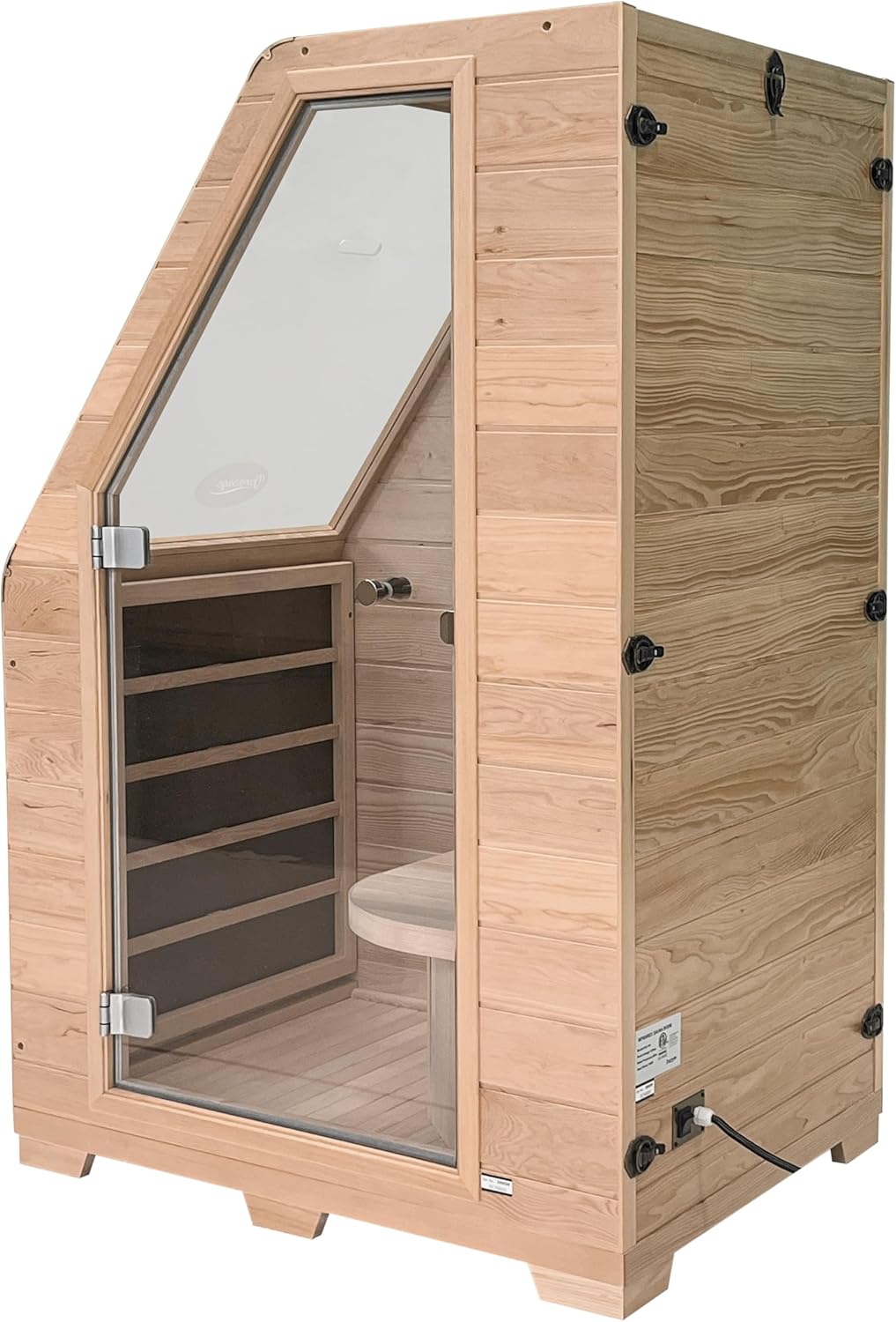 Durasage 1-Person Carbon Infrared Sauna for Home Use Indoor Hemlock Wood Sauna with 760W Heating Panels, Digital Touchpad, Relaxation Spa, Easy Assembly, Full Body Detox, Stress Relief
