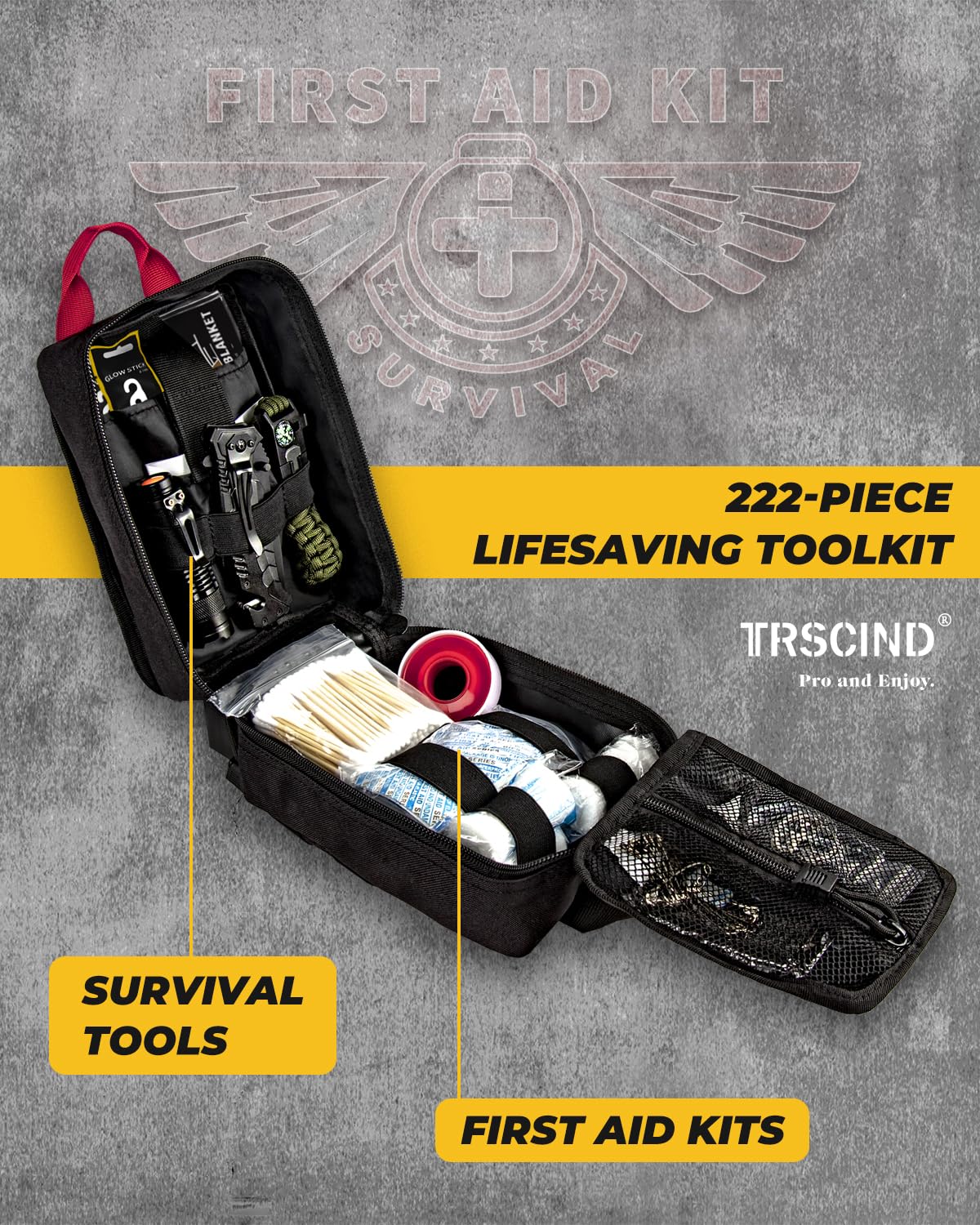 Gifts for Men Husband Dad Christmas, Survival Kit, Emergency Survival Gear and Equipment 14 in 1, Stocking Stuffers Birthday Gifts for Him Boyfriend, Hunting Fishing Camping Accessories, Cool Gadget