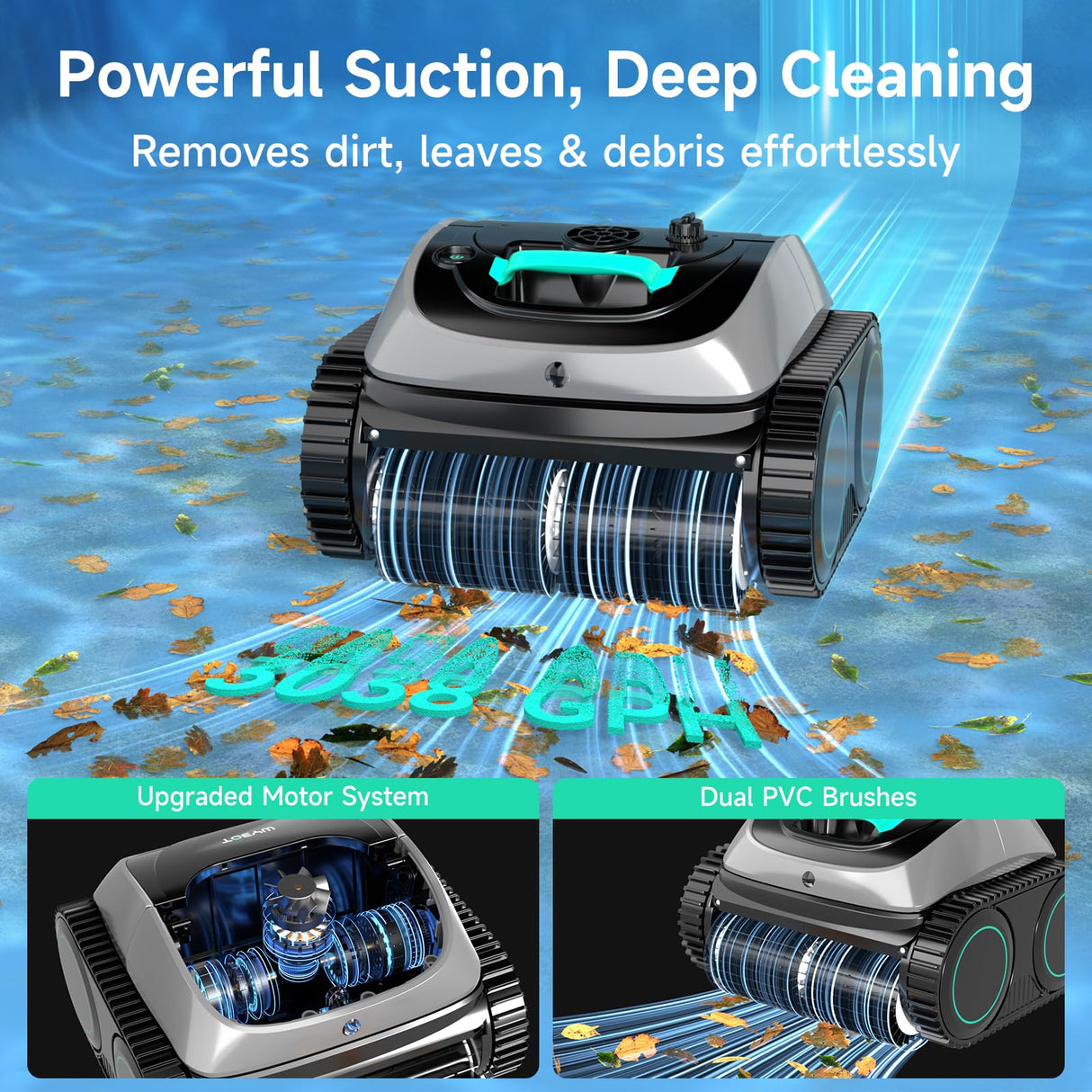 (2025 Upgrade) WYBOT OS7010C - C1 Pool Robot Vacuum, 4-in-1 Cordless Pool Cleaner 150min up to 1,614 Sq,ft, Smart APP Support, Auto Wall & Waterline Cleaning, WiFi & Bluetooth Connect