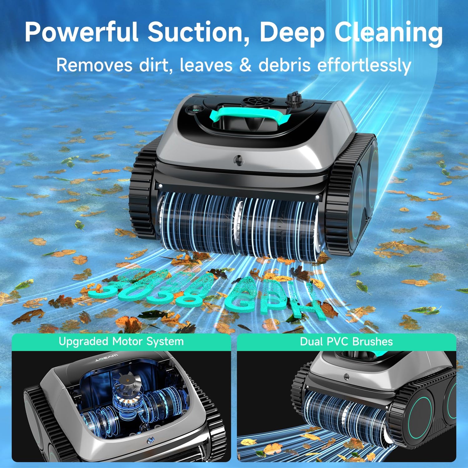 (2025 Upgrade) WYBOT OS7010C - C1 Pool Robot Vacuum, 4-in-1 Cordless Pool Cleaner 150min up to 1,614 Sq,ft, Smart APP Support, Auto Wall & Waterline Cleaning, WiFi & Bluetooth Connect