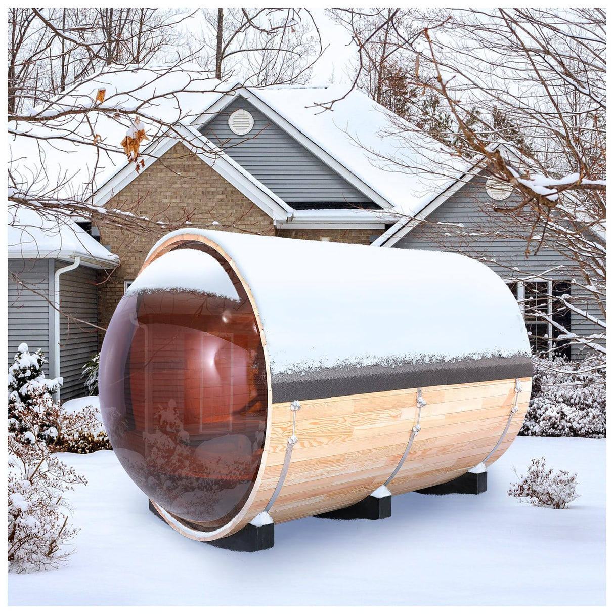 ZONEMEL Infrared 2 Person Wooden Sauna Room with Recliner, Red Cedar Luxury Indoor Sauna with 10 Heating Panels, Oxygen Bar, 3400 Watt, Full Spectrum Infrared Therapy Wood Dry Heat Sauna, 220V