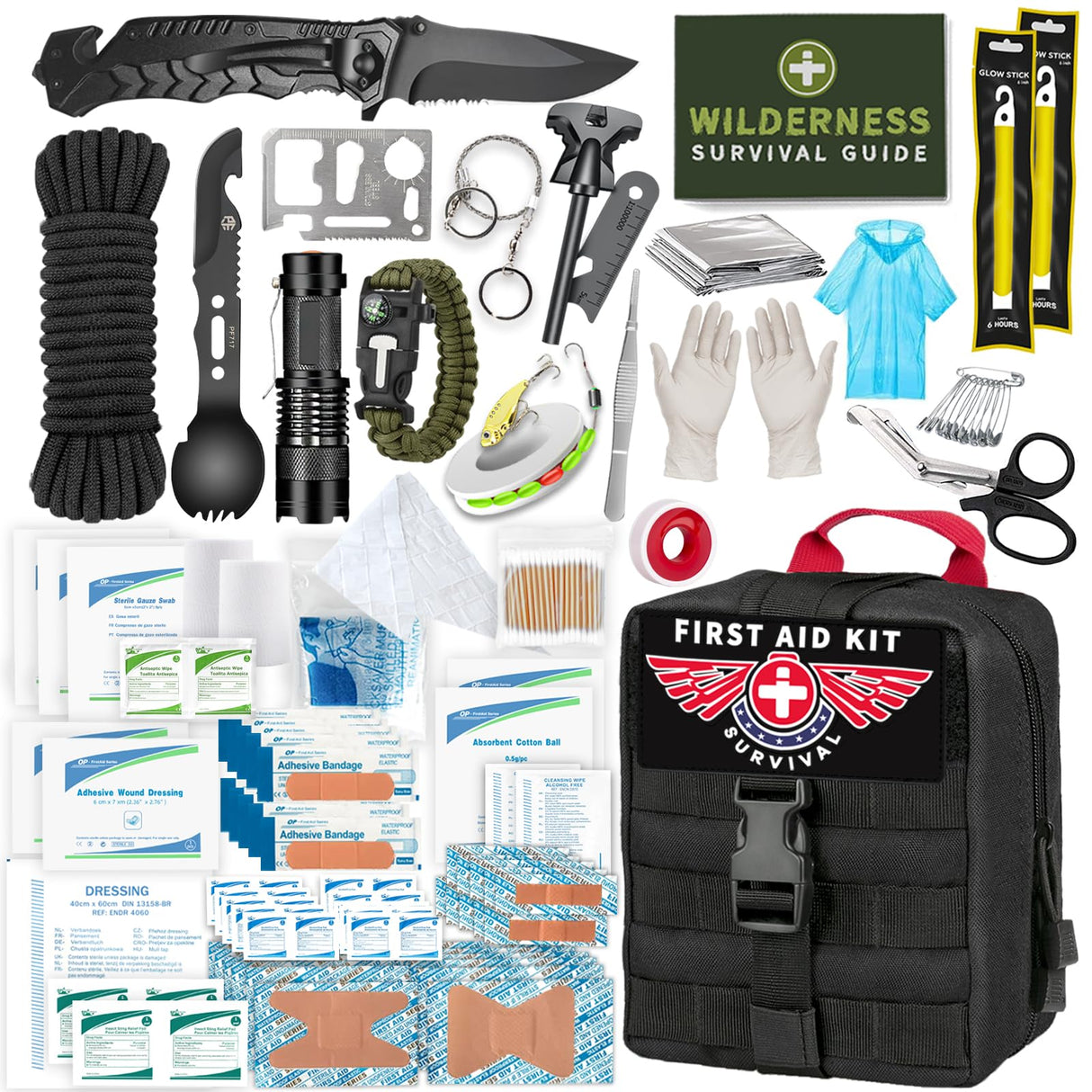 Gifts for Men Husband Dad Christmas, Survival Kit, Emergency Survival Gear and Equipment 14 in 1, Stocking Stuffers Birthday Gifts for Him Boyfriend, Hunting Fishing Camping Accessories, Cool Gadget