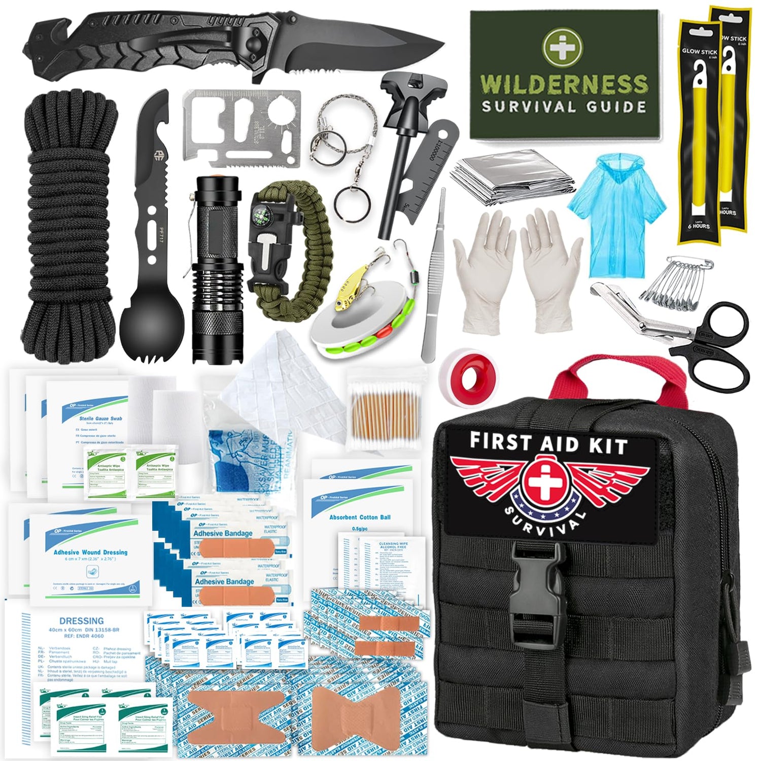 Gifts for Men Husband Dad Christmas, Survival Kit, Emergency Survival Gear and Equipment 14 in 1, Stocking Stuffers Birthday Gifts for Him Boyfriend, Hunting Fishing Camping Accessories, Cool Gadget