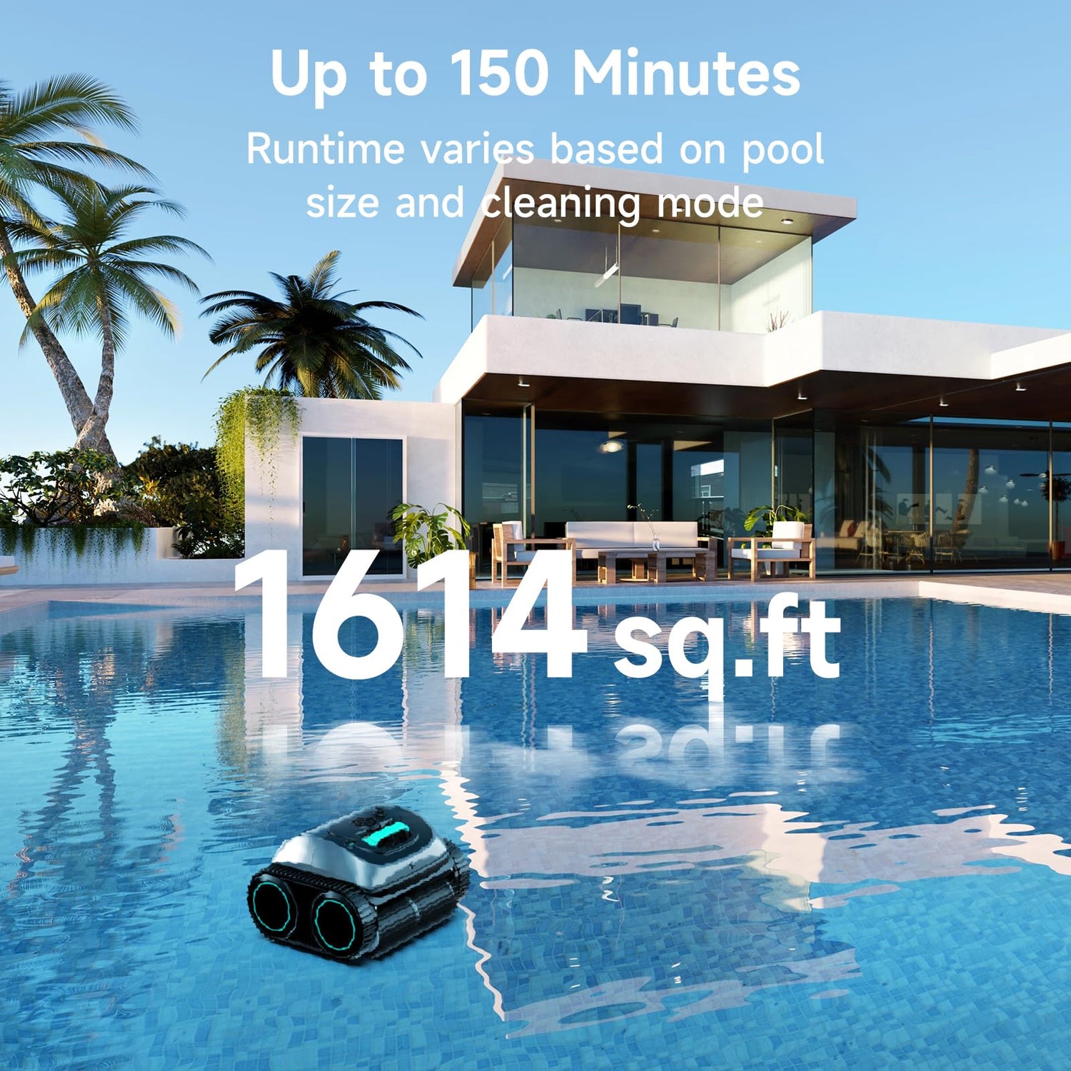 (2025 Upgrade) WYBOT OS7010C - C1 Pool Robot Vacuum, 4-in-1 Cordless Pool Cleaner 150min up to 1,614 Sq,ft, Smart APP Support, Auto Wall & Waterline Cleaning, WiFi & Bluetooth Connect