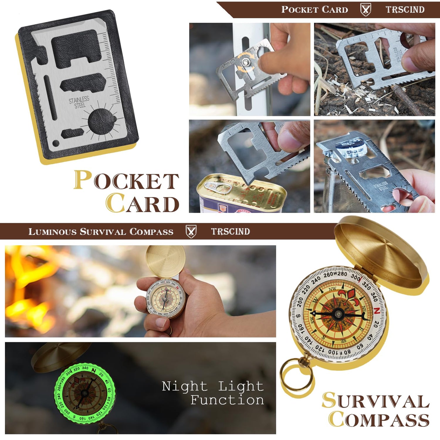 Gifts for Men Husband Dad Christmas, Survival Kit, Emergency Survival Gear and Equipment 14 in 1, Stocking Stuffers Birthday Gifts for Him Boyfriend, Hunting Fishing Camping Accessories, Cool Gadget