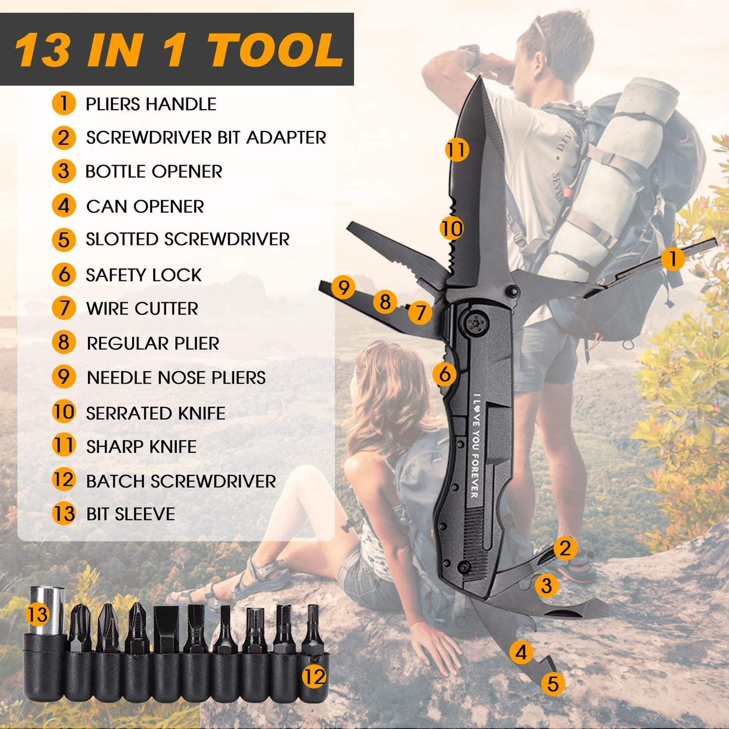 Gifts for Men - 6-in-1 Gift Set with Stainless Steel Tumbler,Multi-Tool Knife,LED Gloves & Tool Pen Keepsake Box | Last Minute Birthday, Father's Day Anniversary Box Gifts for Dad,Husband