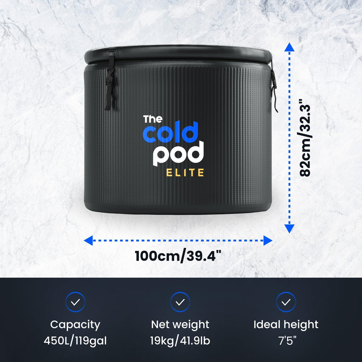 Ice Bath Tub for Athletes with Cover: 85 Gallons Cold Plunge Tub for Recovery, Multiple Layered Portable Ice Bath Plunge Pool by The Cold Pod