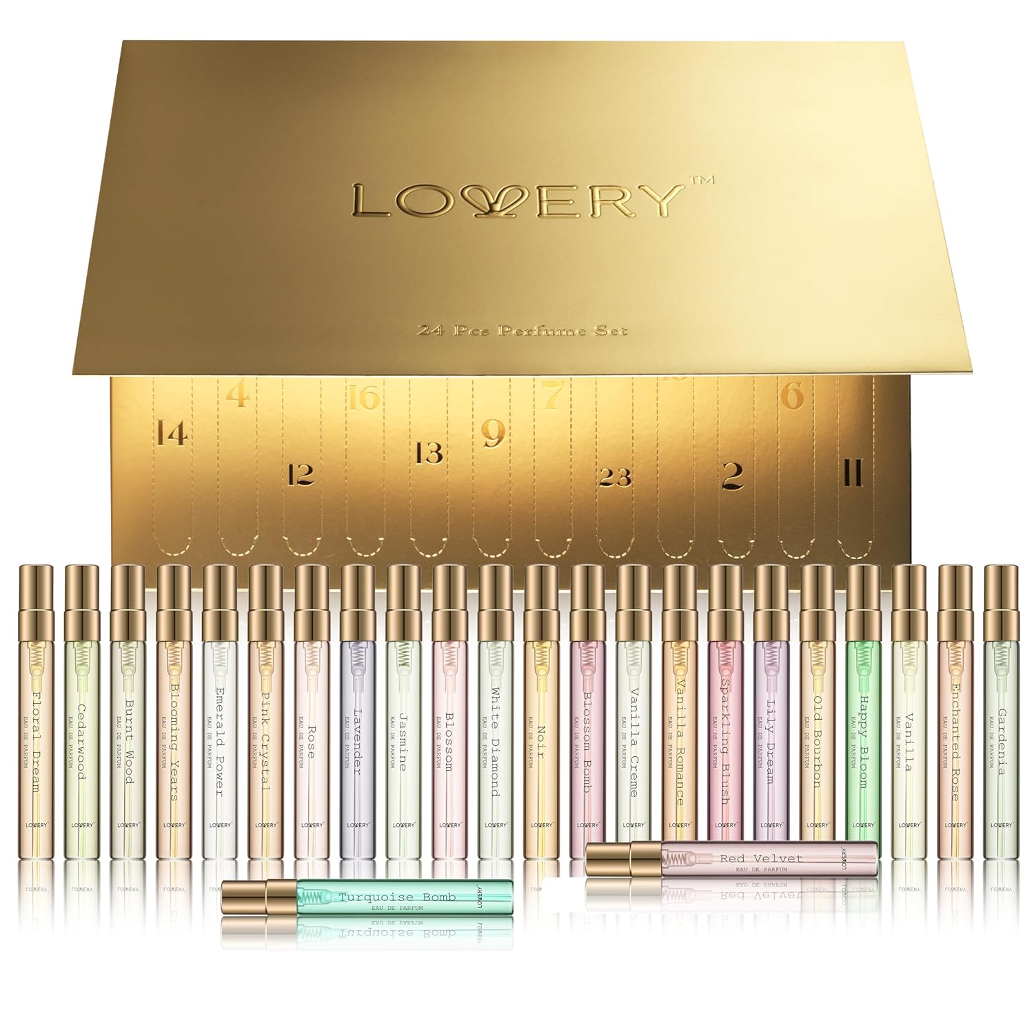 Advent Calendar 2025 Adult Women โ 24pc Perfume Gift Set for Her โ Christmas Beauty Gifts for Women, Wife, Mom, Teen Girls Floral Fragrance Sampler, Travel-Size Perfumes - Holiday Countdown Calendar