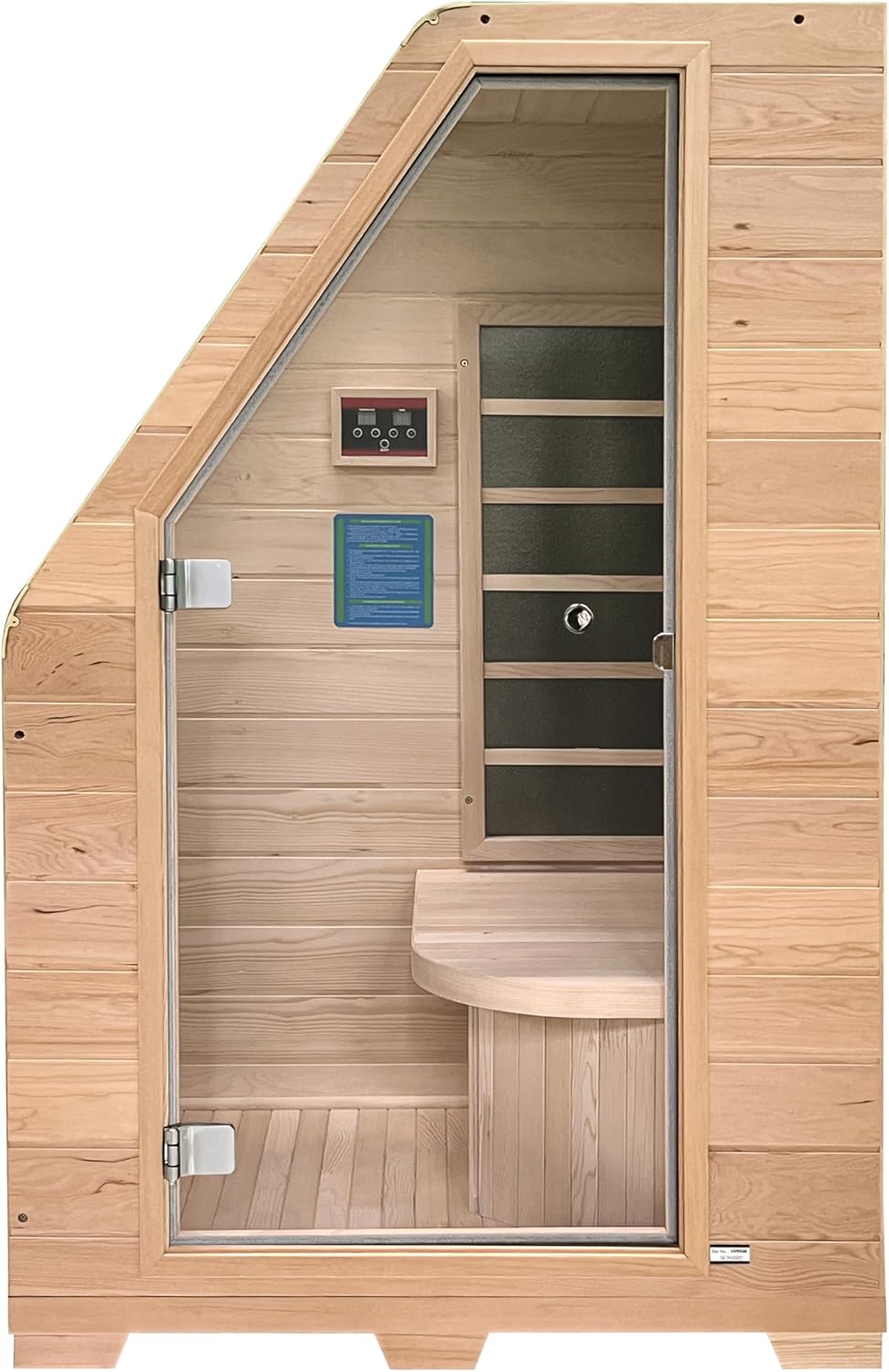 Durasage 1-Person Carbon Infrared Sauna for Home Use Indoor Hemlock Wood Sauna with 760W Heating Panels, Digital Touchpad, Relaxation Spa, Easy Assembly, Full Body Detox, Stress Relief