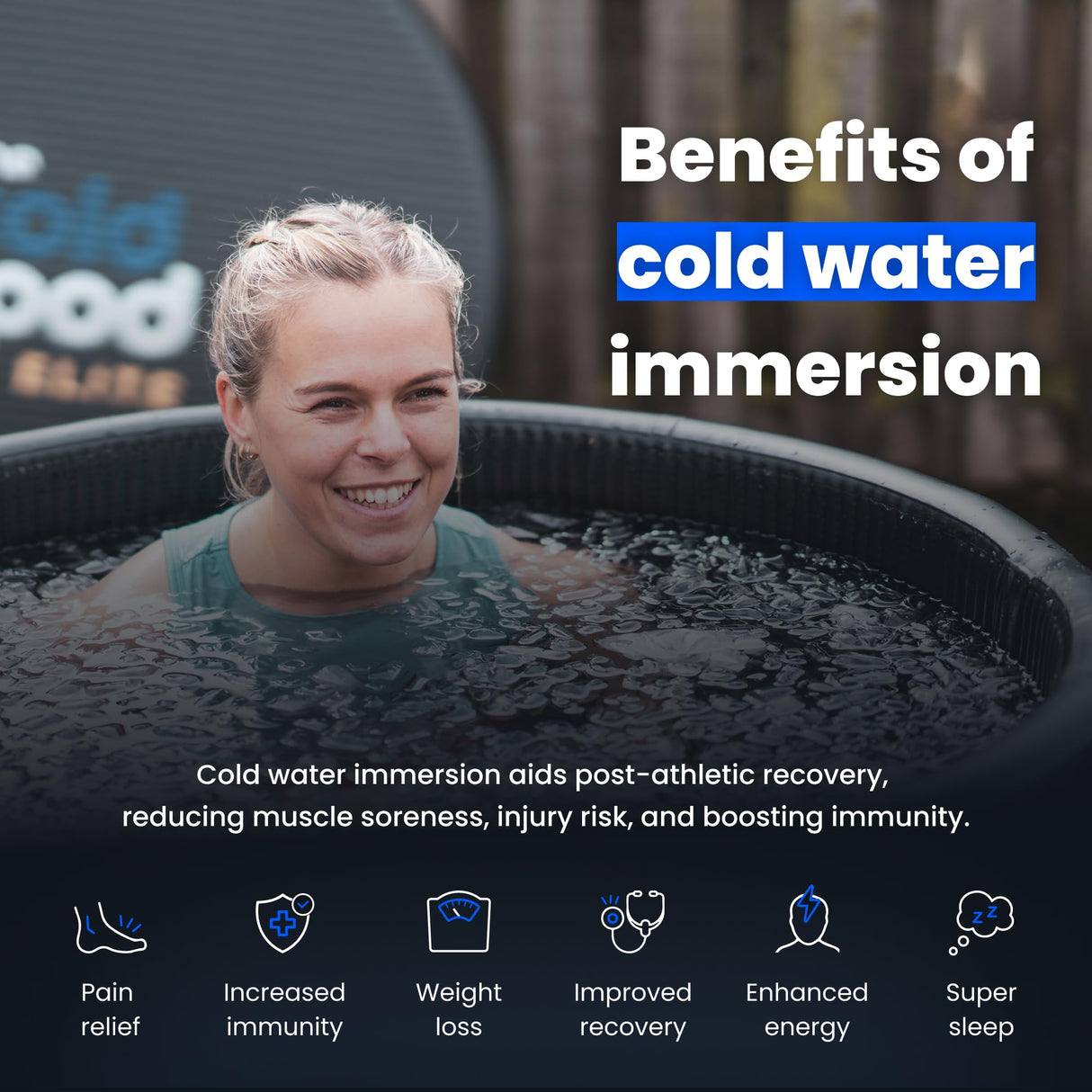 Ice Bath Tub for Athletes with Cover: 85 Gallons Cold Plunge Tub for Recovery, Multiple Layered Portable Ice Bath Plunge Pool by The Cold Pod