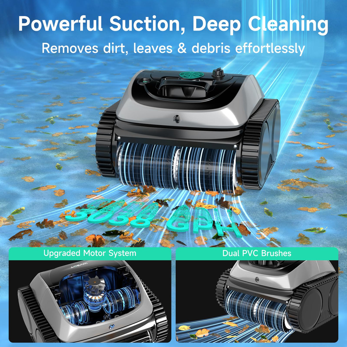 (2025 Upgrade) WYBOT OS7010C - C1 Pool Robot Vacuum, 4-in-1 Cordless Pool Cleaner 150min up to 1,614 Sq,ft, Smart APP Support, Auto Wall & Waterline Cleaning, WiFi & Bluetooth Connect