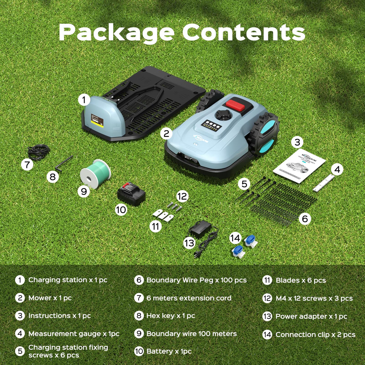 Robotic Lawn Mower with App Control – Adjustable Cutting Height, Auto-Charging, Obstacle Detection & Smart Scheduling – Ideal for Lawns up to 1/8 Acre