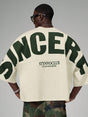 STYNVO Men's Round Neck Letter Print T-Shirt Polyester Apricot