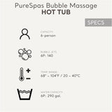 INTEX 28425EH PureSpa Bubble Massage Spa Set Outdoor Inflatable Portable Hot Tub, Includes Energy Efficient Spa Cover, Saltwater System Ready, 4 Person, 77in x 28in