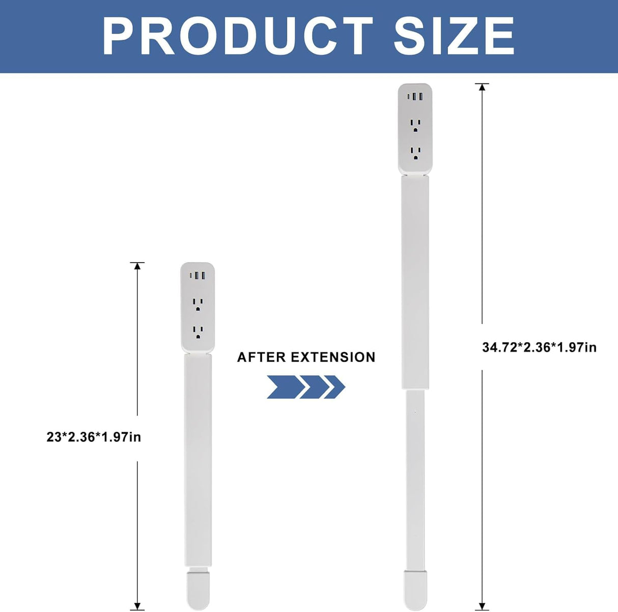 Outlet Extender Stick Multi-Plug Power Strip