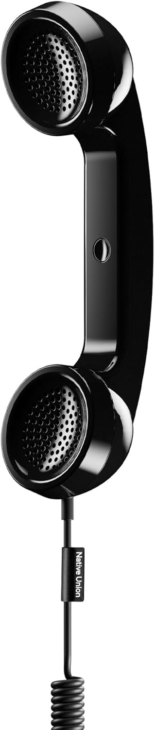 Native Union Pop Phone – Retro Telephone Handset with Mic & Speaker, USB-C for iPhone, iPad, Laptop, Tablet, Samsung S25, Flip 7, Fold 7 – Hybrid Work, Calls, Video Conferences, Meetings (Black)