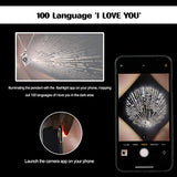I Love You 100 Languages Projection Necklace with Rose