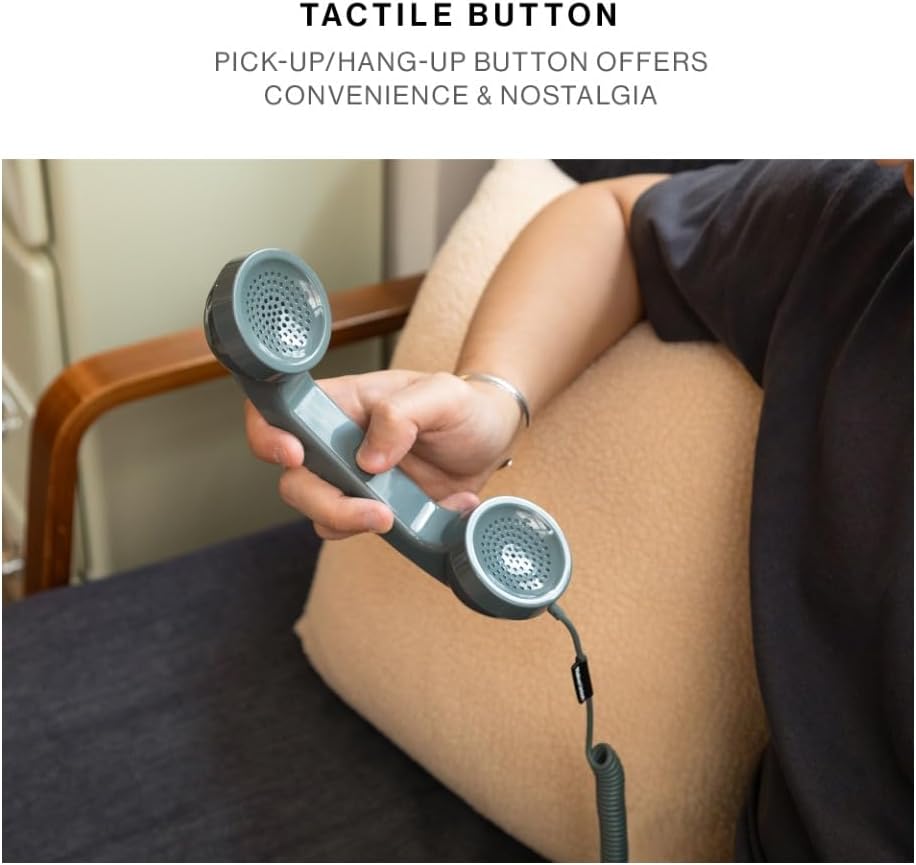 Native Union Pop Phone – Retro Telephone Handset with Mic & Speaker, USB-C for iPhone, iPad, Laptop, Tablet, Samsung S25, Flip 7, Fold 7 – Hybrid Work, Calls, Video Conferences, Meetings (Black)