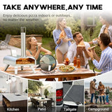 BIG HORN OUTDOORS 12" Multi-Fuel Pizza Oven, Portable Outdoor Pizza Oven, Wood Fired & Propane Gas, Pellet Pizza Maker with Pizza Stone