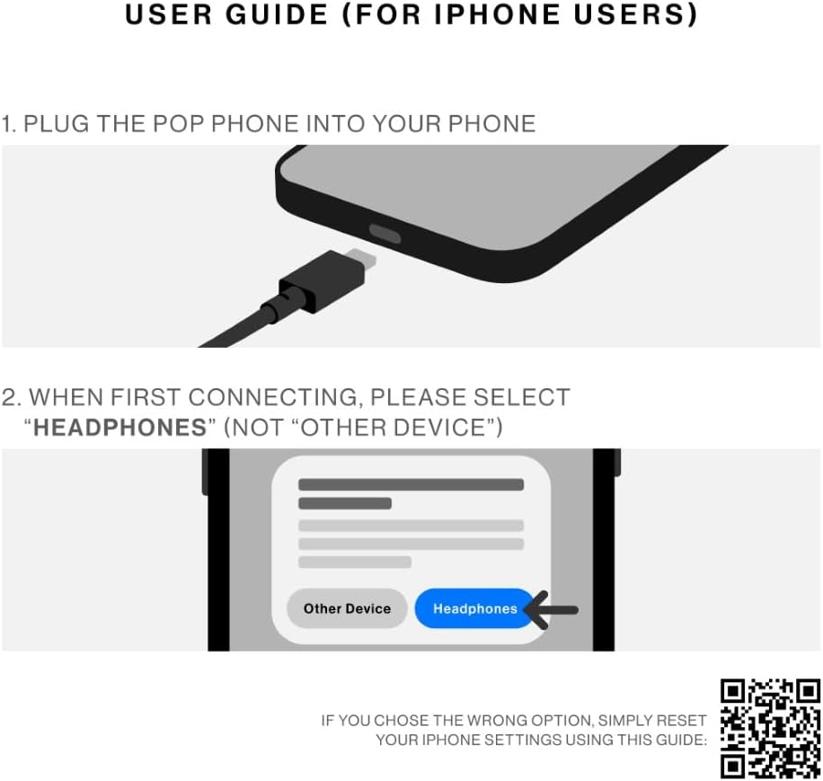 Native Union Pop Phone Retro USB-C Handset Black