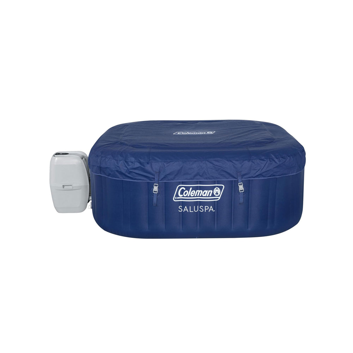 Coleman Hawaii AirJet Large Square 4 to 6 Person Inflatable Hot Tub Portable Outdoor Spa with 140 AirJets and EnergySense Cover, Grey
